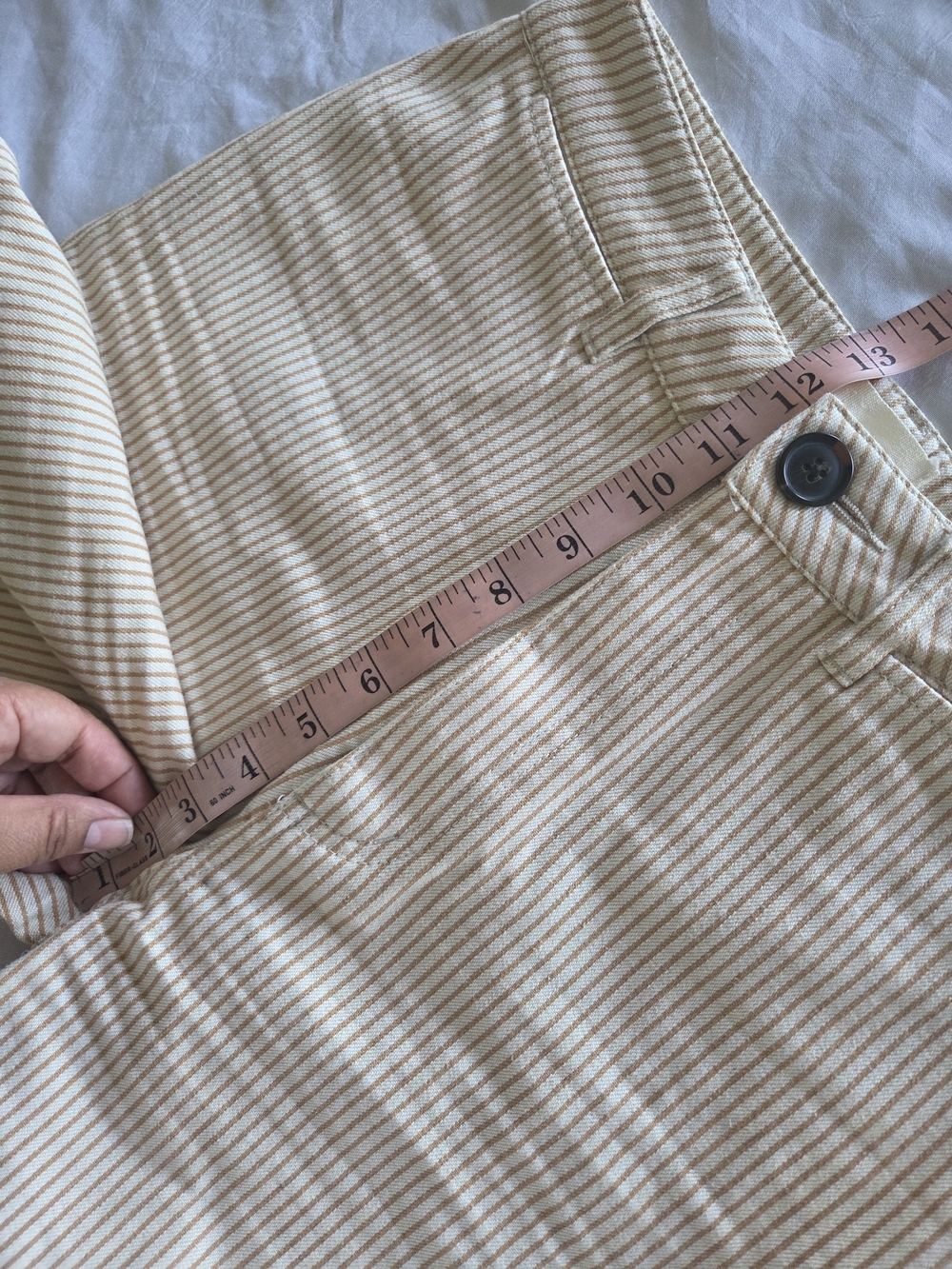 ROLLA'S | Old Mate Cream Pinstripe Cropped Wide-Leg Pants - Picture 8 of 11
